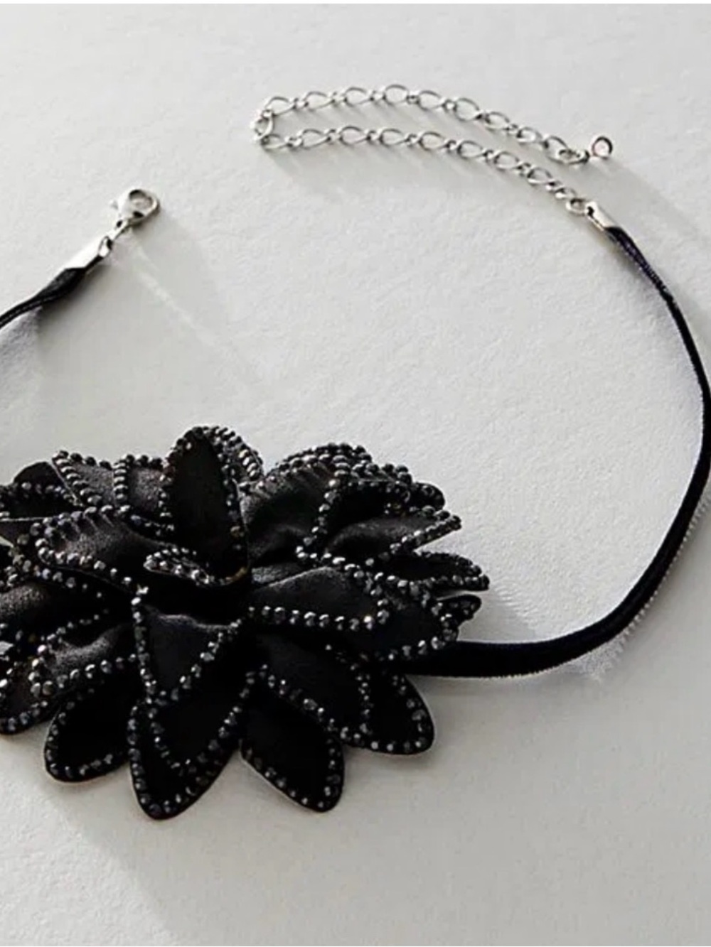 NWT Free People Black Floral Choker Necklace